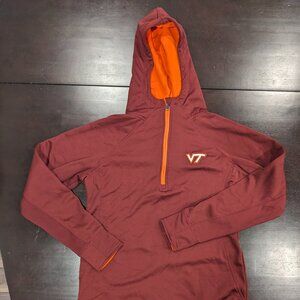 Virgina Tech Quarter Zip Hooded Sweat Shirt Size Large